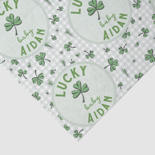 Lucky Baby St Patricks Day Green Clover Tissuepapier (Detail)