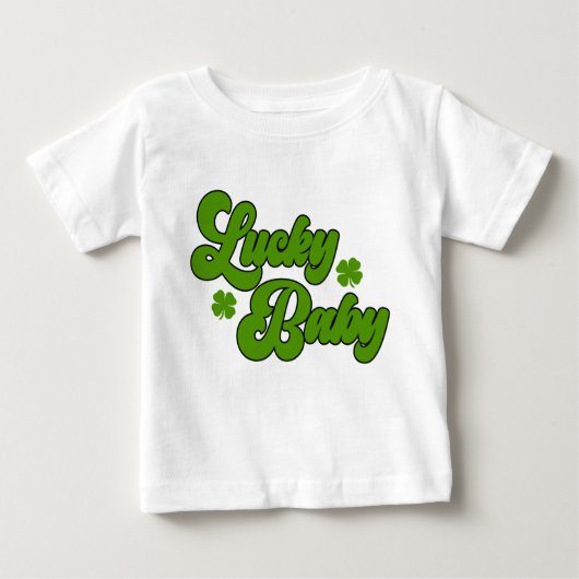 Lucky Baby St Patrick's Day Retro 70's Green (Voorkant)