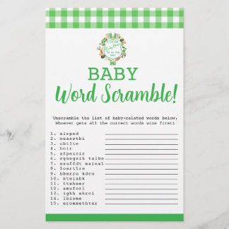 Lucky Baby Word Scramble baby spel kaart