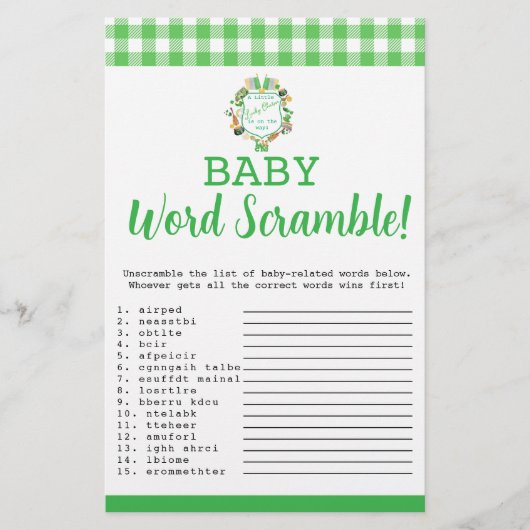 Lucky Baby Word Scramble baby spel kaart (Voorkant)