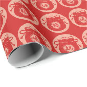 Lucky Bag Chinees Nieuwjaar rood roze Cadeaupapier (Rol Hoek)
