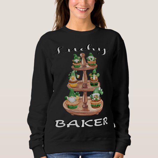 Lucky Baker Gnomen Cupcakes Design Ierse symbolen  Trui (Voorkant)