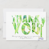 Lucky Bamboo DANK JE WEL Groen Aquarel Bedankkaart (Voorkant)