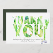 Lucky Bamboo DANK U Groene Waterverf Bedankkaart (Voorkant / Achterkant)
