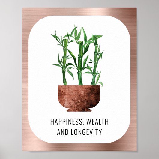 Lucky Bamboo Happalth Kraalth Langoustheid Roos Go Poster (Voorkant)