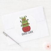 Lucky Bamboo Plant with Greeting Ronde Sticker (Envelop)