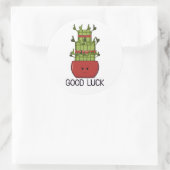 Lucky Bamboo Plant with Greeting Ronde Sticker (Tas)
