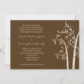 Lucky Bamboo Wedding Invitation - Bruin Kaart (Voorkant)