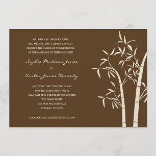 Lucky Bamboo Wedding Invitation - Bruin Kaart