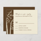 Lucky Bamboo Wedding RSVP-kaart - Bruin RSVP Kaartje (Voorkant / Achterkant)