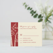 Lucky Bamboo Wedding RSVP-kaart - rood RSVP Kaartje (Staand voorkant)