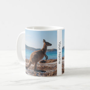 Lucky Bay Kangaroo aan het strand, Australië Koffiemok