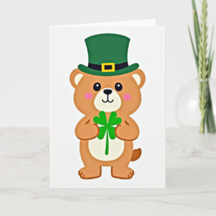 Lucky Bear Groene Hoed Fun Kaart