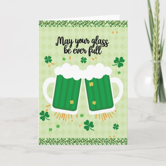 Lucky Beer Cheers St Patricks Kaart (Voorkant)