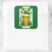 Lucky Beer St Patrick’s Day Shirt – Autocolante Vierkante Sticker (Tas)
