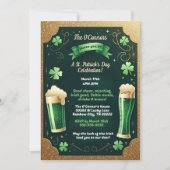 Lucky Beers Glitter St. Patrick's Day Party Kaart (Voorkant)