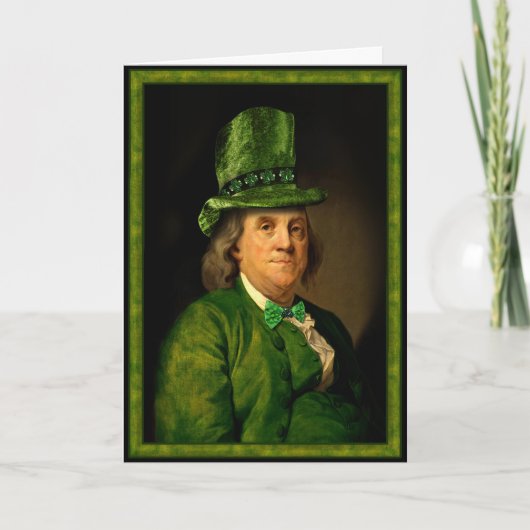 Lucky Ben Franklin St. Patrick's Day Kaart (Voorkant)