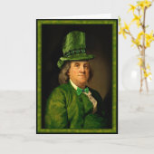 Lucky Ben Franklin St. Patrick's Day Kaart (Gele Bloem)