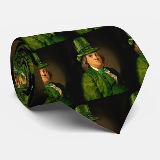 Lucky Ben Franklin St. Patrick's Day Stropdas (Opgerold)