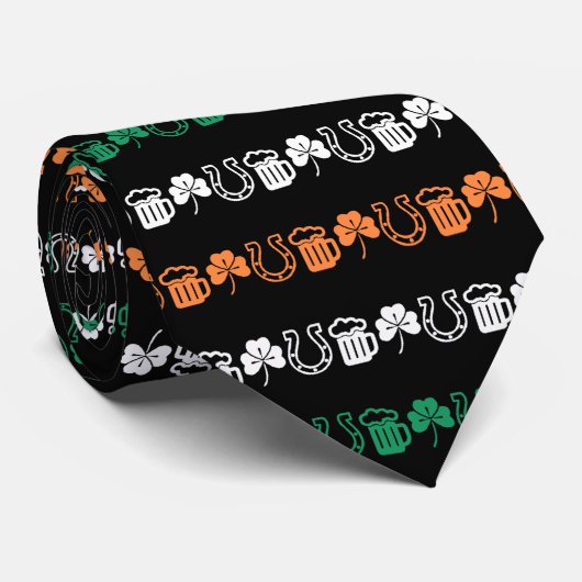 Lucky - Bier - Shamrocks Stropdas (Opgerold)