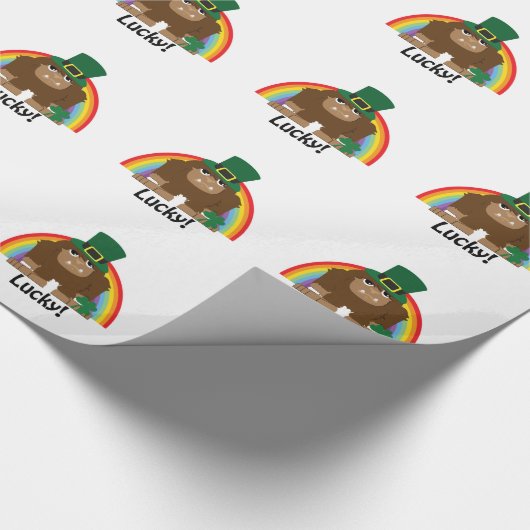 Lucky Bigfoot Leprechaun Cadeaupapier (Hoek)