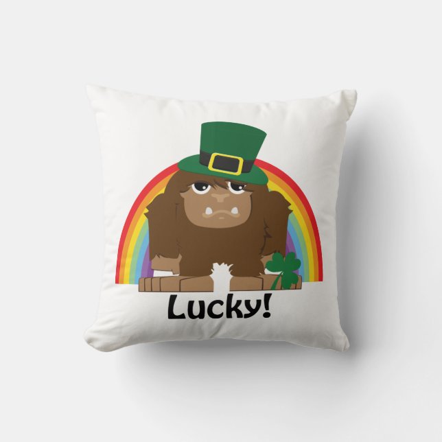 Lucky Bigfoot Leprechaun Kussen (Voorkant)