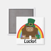 Lucky Bigfoot Leprechaun Magneet (Voorkant / Achterkant)