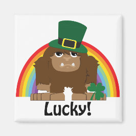 Lucky Bigfoot Leprechaun Magneet