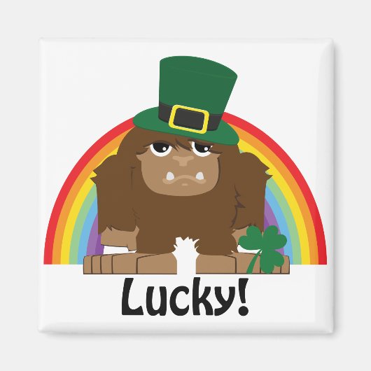 Lucky Bigfoot Leprechaun Magneet (Voorkant)