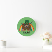 Lucky Bigfoot Leprechaun Ronde Klok (Huis)