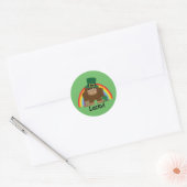 Lucky Bigfoot Leprechaun Ronde Sticker (Envelop)