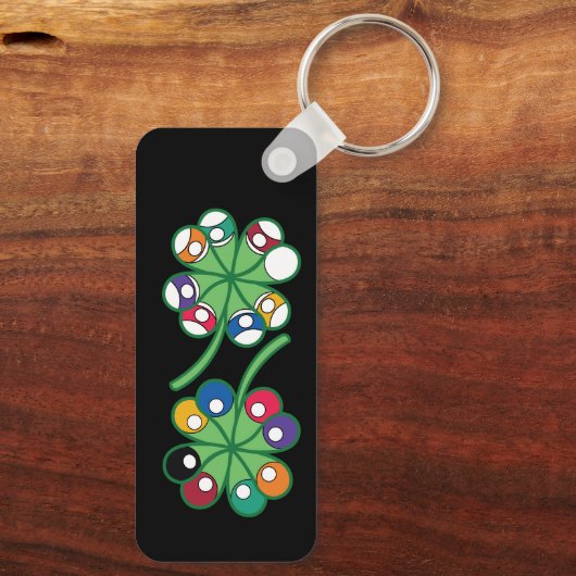 Lucky Billiards Rechthoekige Sleutelhanger (Achterkant)