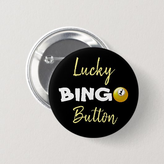 Lucky BINGO Button Black en Yellow (Voorkant /achterkant)