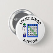 Lucky BINGO Button Blue Cards Button (Voorkant /achterkant)