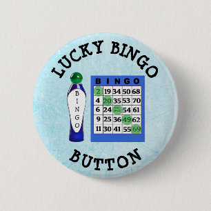Lucky BINGO Button Blue Kaarten Button