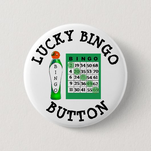 Lucky BINGO Button Green Cards Button (Voorkant)