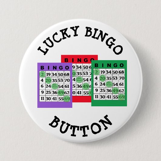 Lucky BINGO Button met Bingo-kaarten (Voorkant)