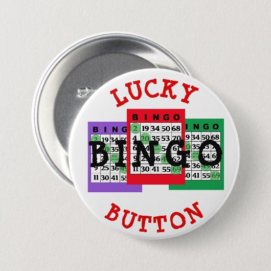 Lucky BINGO Button met Bingo-kaarten (Voorkant /achterkant)