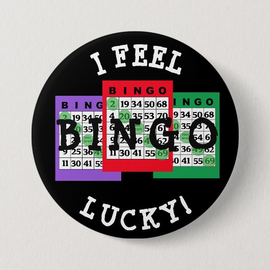 Lucky BINGO Button met Bingo-kaarten (Voorkant)