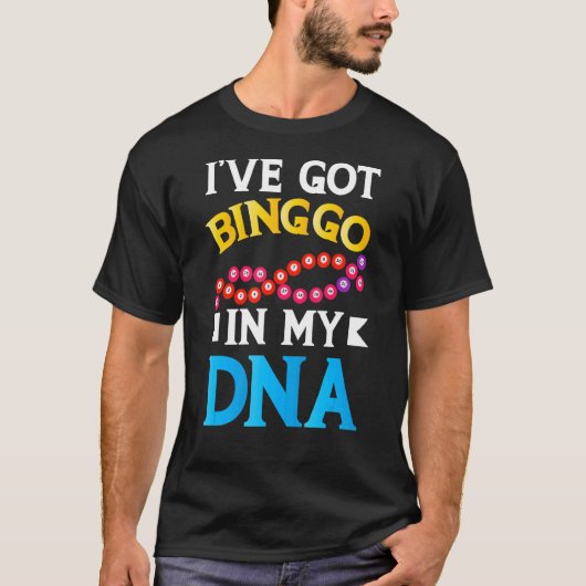 Lucky Bingo Game Bingo Dna Caller Kaart Player App T-shirt (Voorkant)
