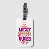 Lucky Bingo Queen/editable name Bagagelabel (Voorkant (verticaal))