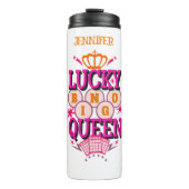 Lucky Bingo Queen/editable name Thermosbeker (Voorkant)