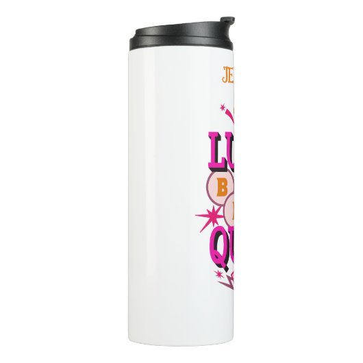 Lucky Bingo Queen/editable name Thermosbeker (Gedraaid links)