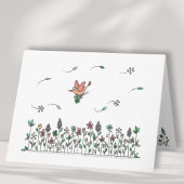 Lucky Bird in Wildflowers Blank Bedankkaart