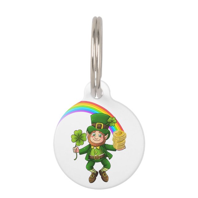 Lucky Bitcoin Rainbow Leprechaun Huisdierpenning (Voorkant)