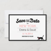 Lucky Black Cat Bold Border Save the Date Cards (Voorkant)
