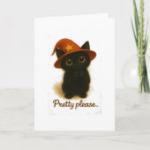 Lucky Black Cat Emi – Pretty Please Witch Hat Kaart (Voorkant)