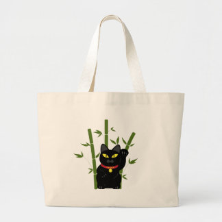 Lucky Black Cat Grote Tote Bag