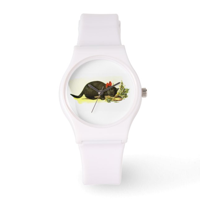 Lucky black cat horloge (Voorkant)