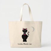 Lucky Black Cat Jumbo Canvas tas (Voorkant)